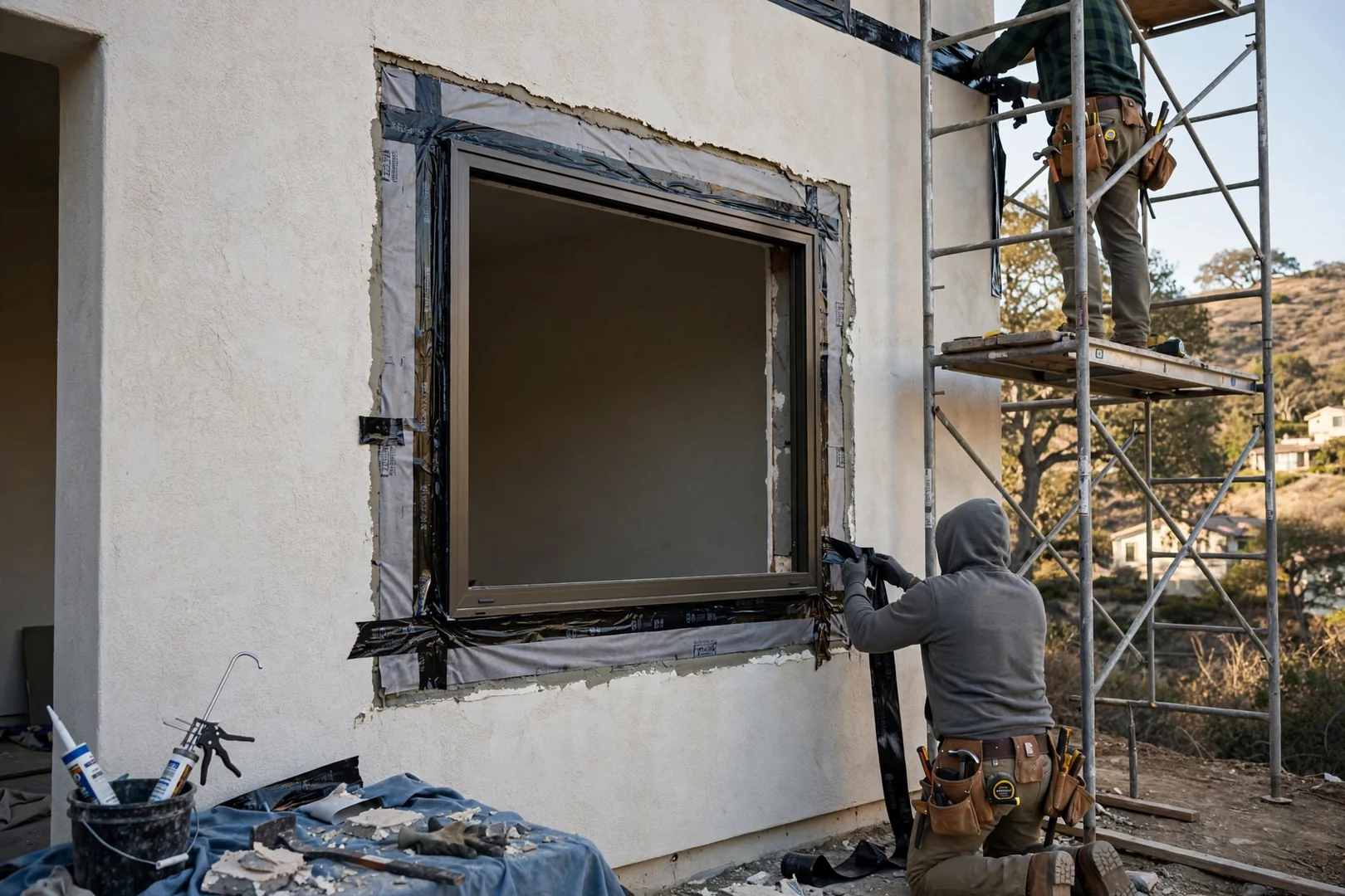 Full-Frame Tear-Out on Stucco Two-Story