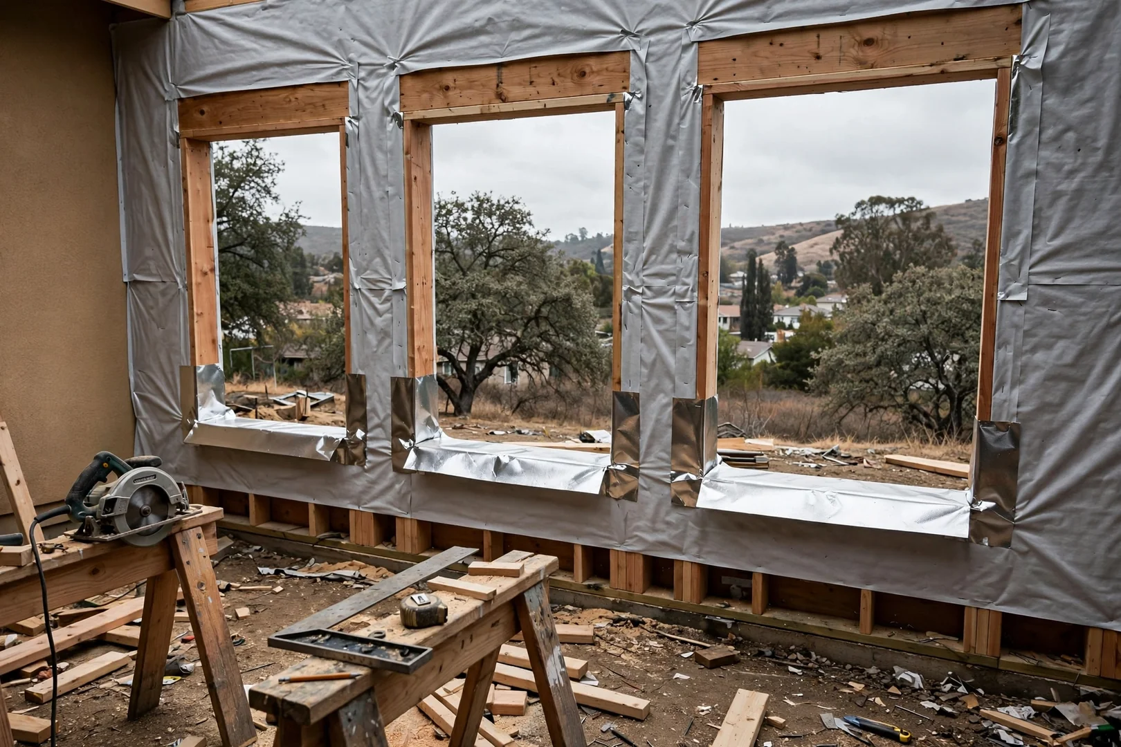 New Openings Cut for a Room Addition