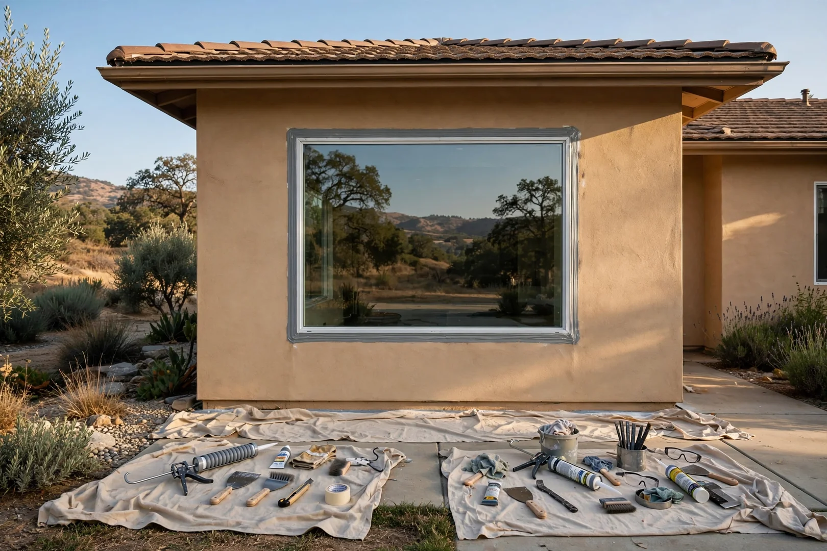 Cracked Picture Window Glass Swap, Central Thousand Oaks