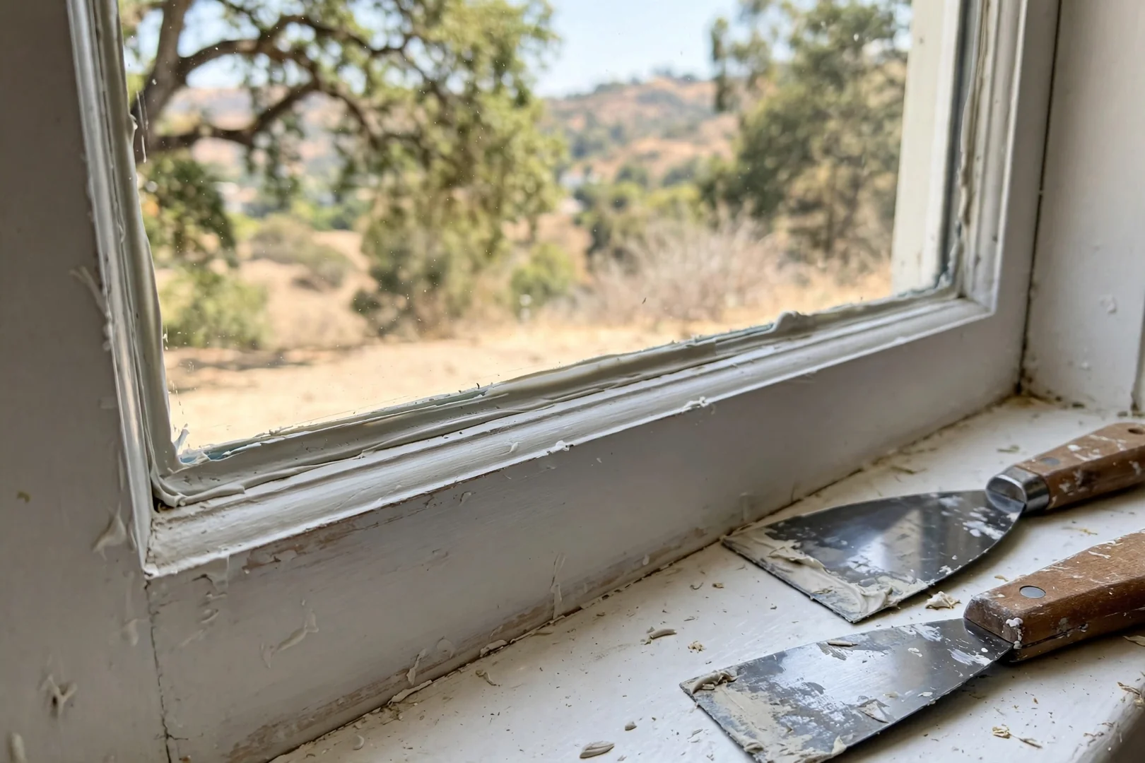 Wood Sash Repair and Reglazing, Older Thousand Oaks Home