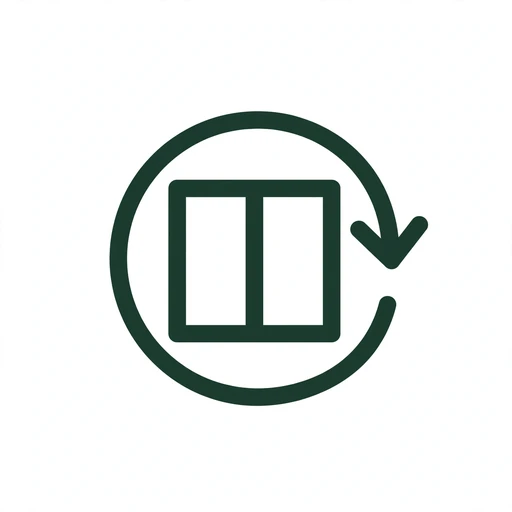 Line icon of a cracked pane of glass with a repair tool beside it