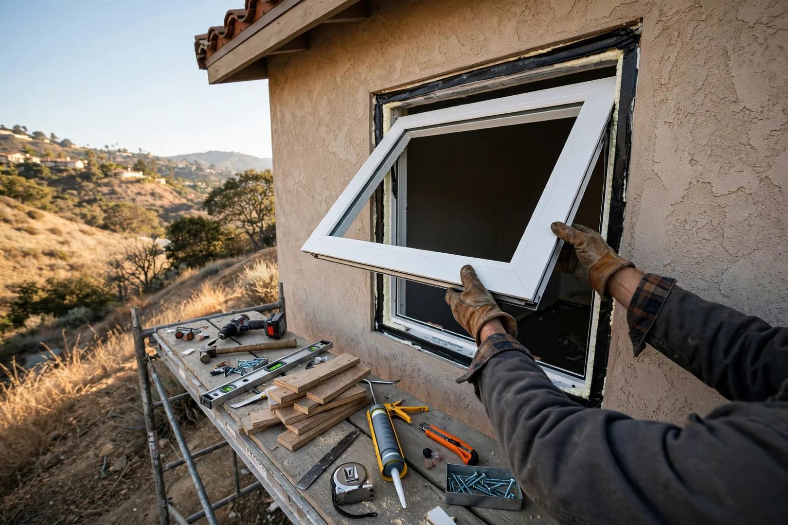 Second-Story Retrofit Inserts Above a Hillside Slope