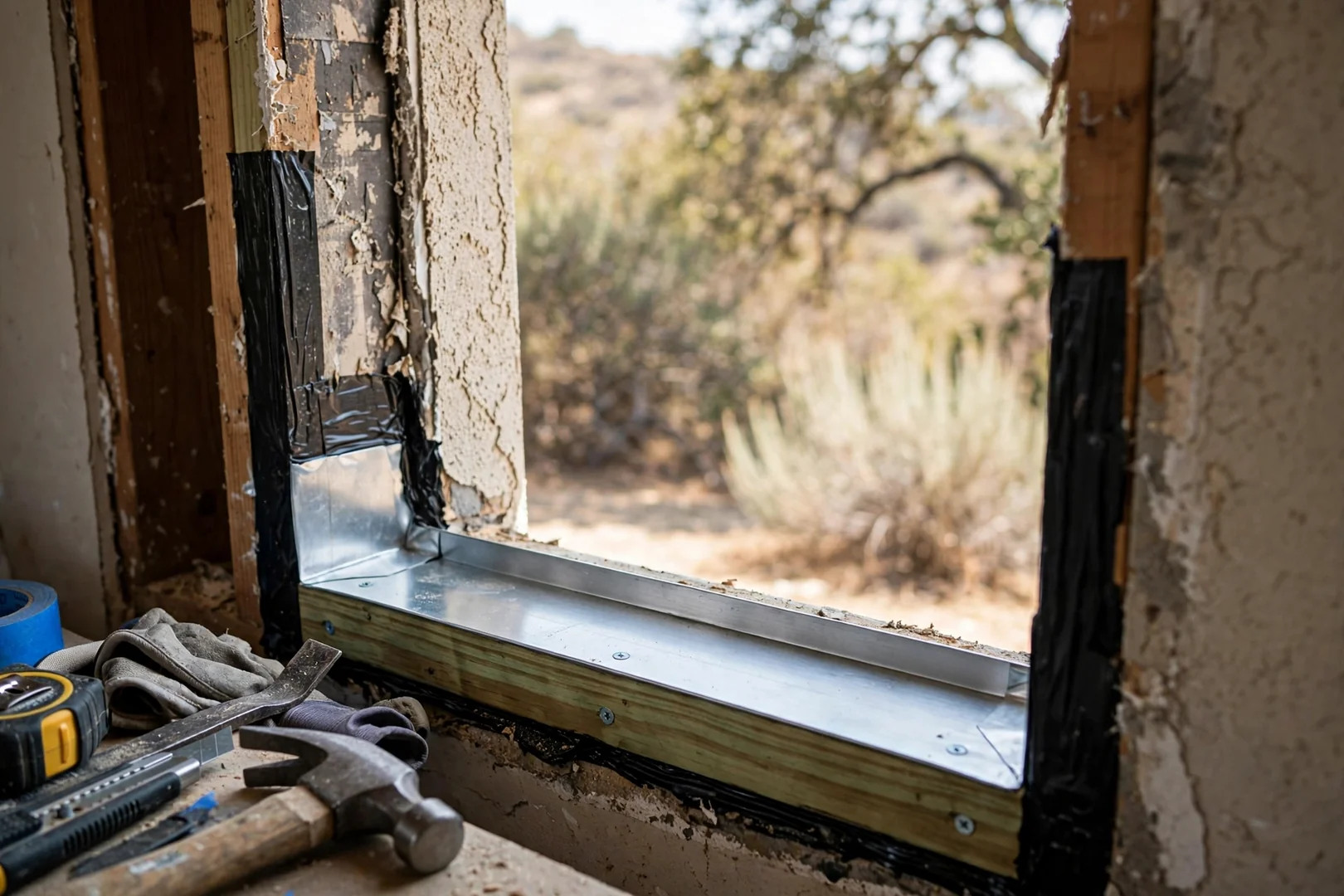 Dry Rot Repair Behind a Leaking Picture Window
